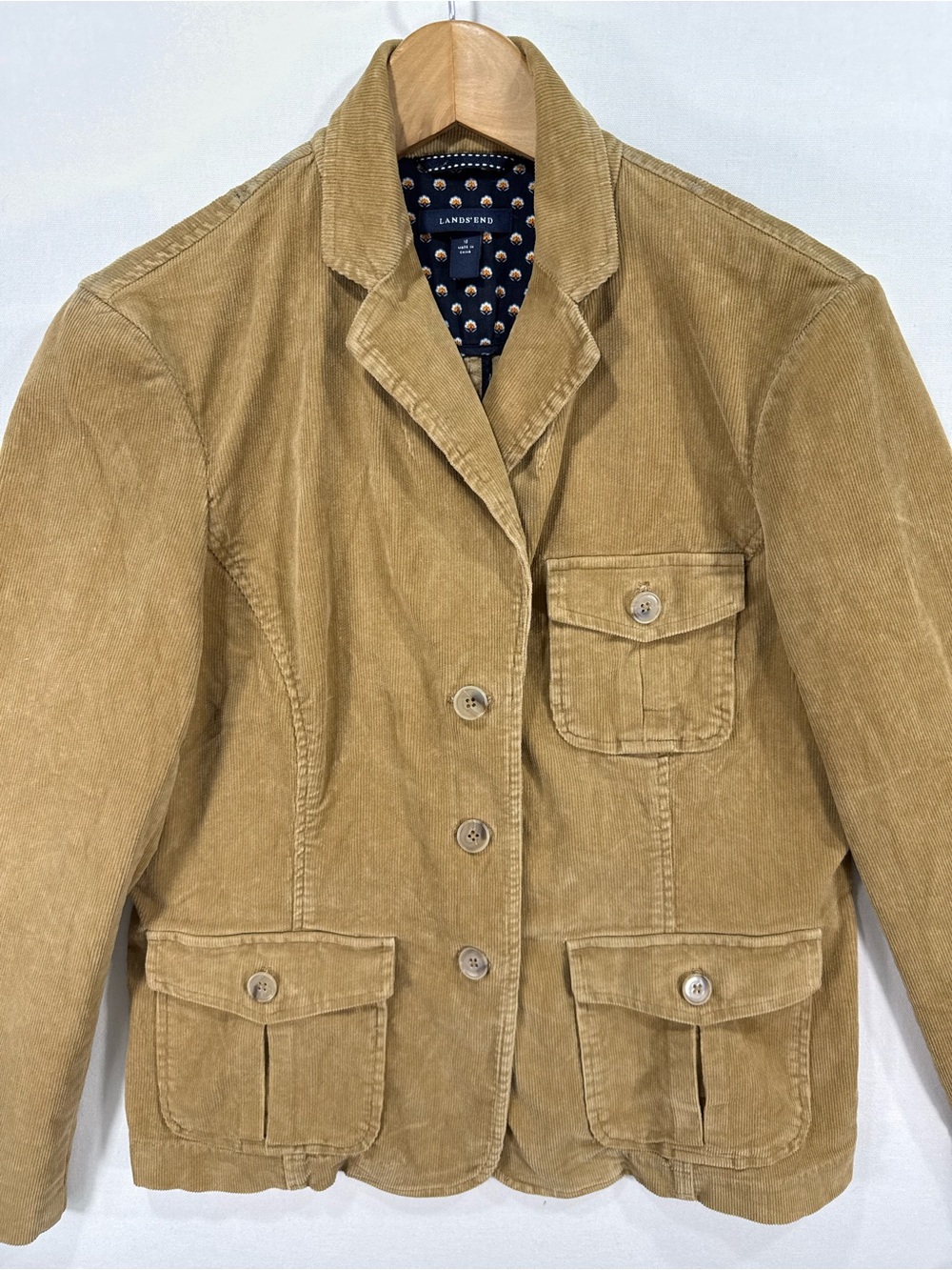Lands' End Light Brown Corduroy Blazer Jacket